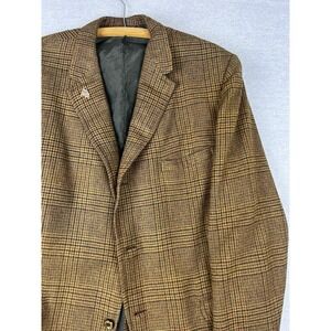 Royal York by Bond Clothes Brown Plaid 60s‑70s Blazer Sport Coat 44 R